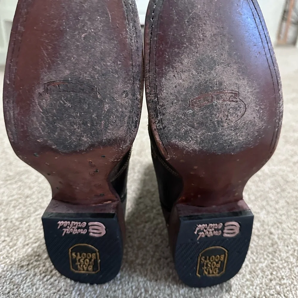 Dan Post Square Toe Blue Bird Cowboy Boots - Picture 5 of 5